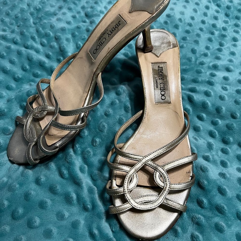 Jimmy Choo gold mule heels 39.5